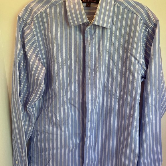 Ben Sherman Blue Striped Dress Shirt - Picture 3 of 5